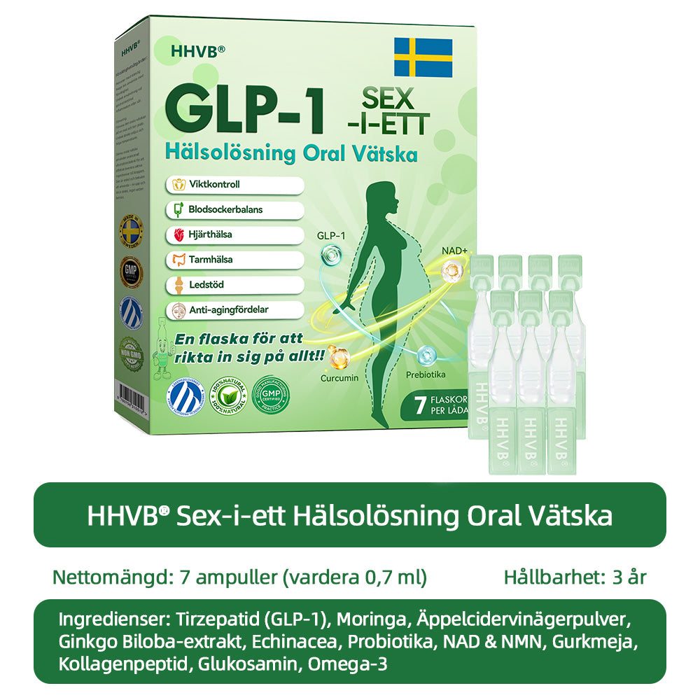Officiell butik | 𝐇𝐕𝐁®🌟🌟𝐆𝐋𝐏-𝟏 SIX-IN-ONE Hälsolösning Oral Vätska (En dos varje dag – synliga resultat på bara 7 dagar) ⚡ För fetma, hjärt-kärlhälsa, diabetes, sömnapné, ledproblem och mer